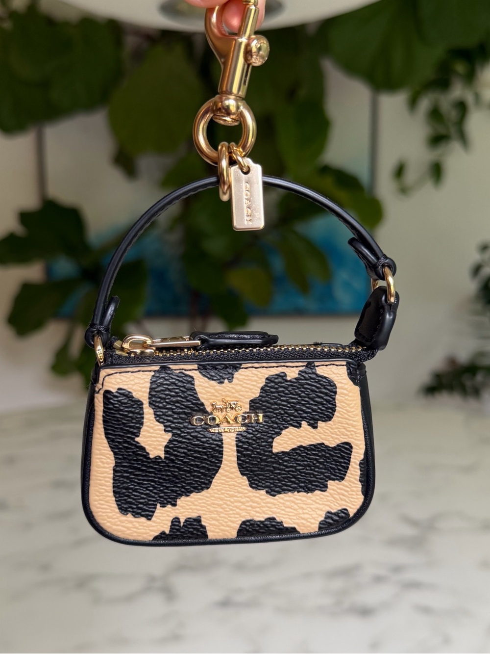 Coach Mini Nolita Bag Charm With Leopard Print CX073 Key Chain